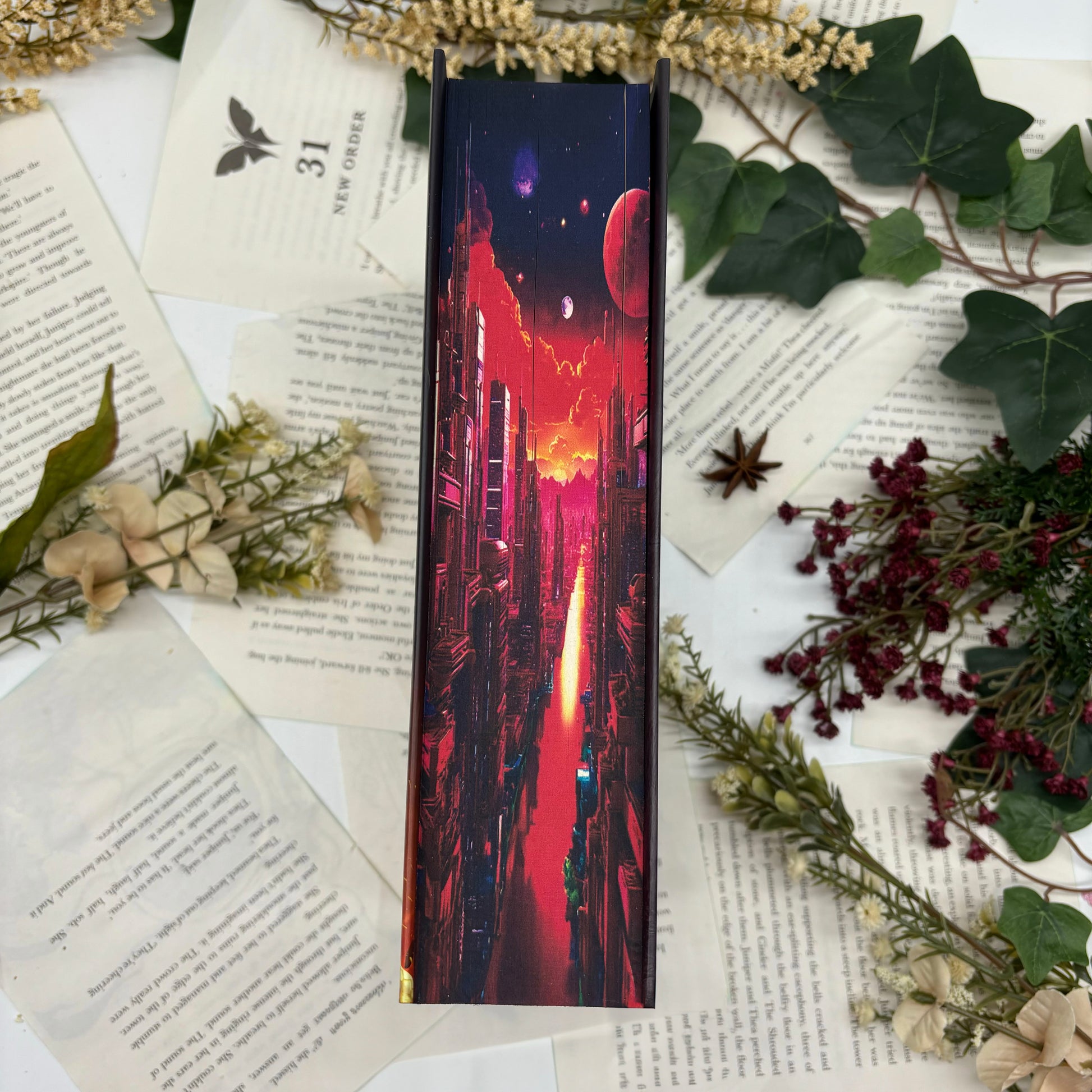Sarah J. Maas Crescent City books with custom edge designs