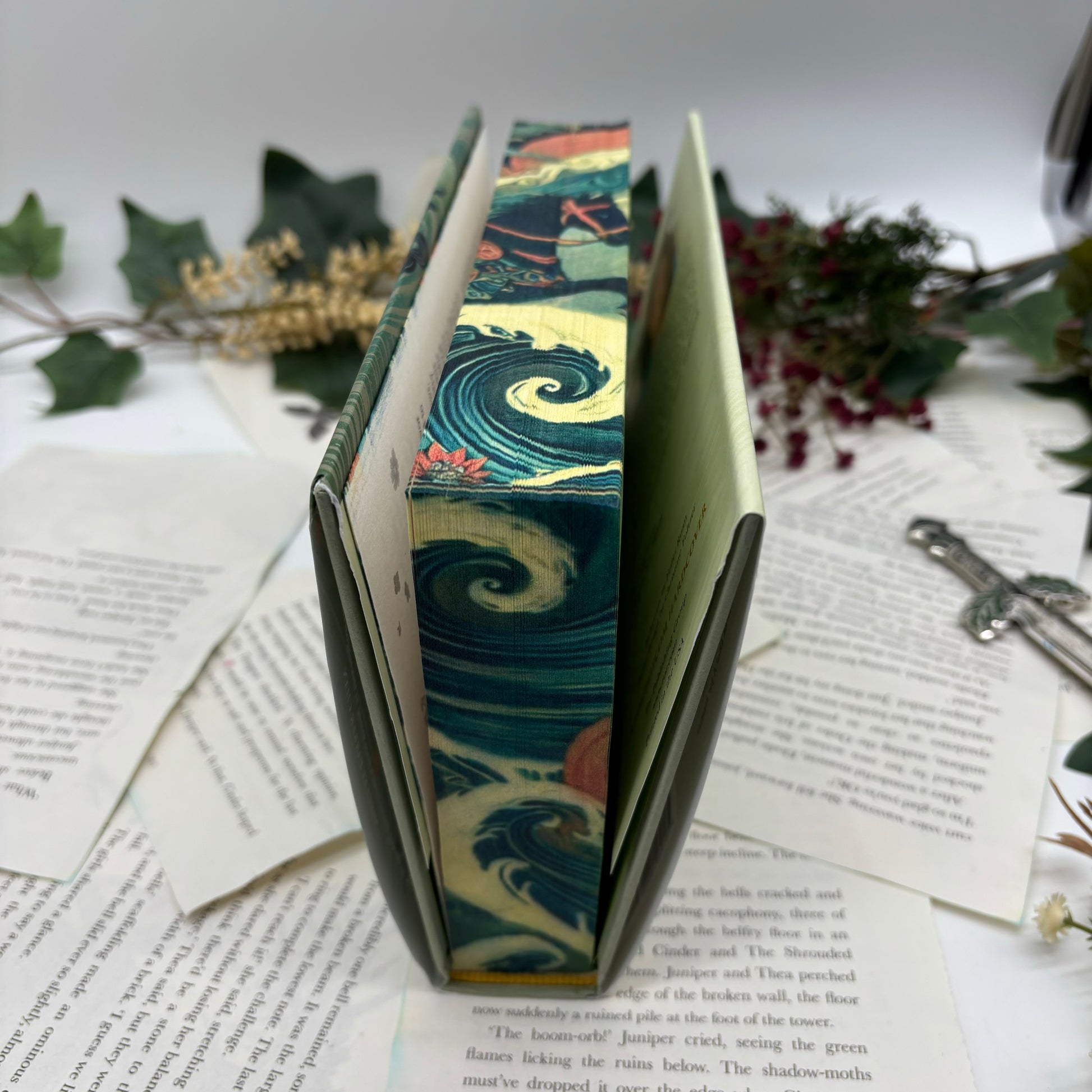 Handmade hardcover edition of The Water Outlaws with printed edges