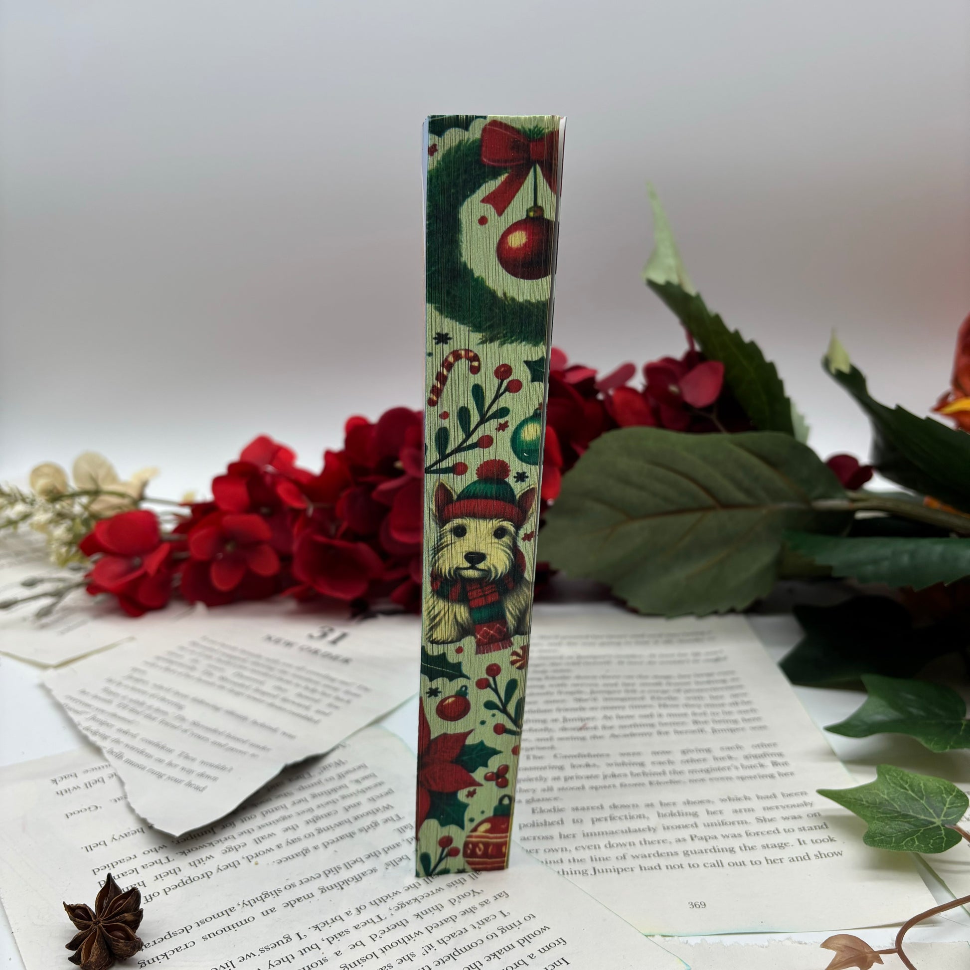 The Christmas Tree Farm special edition paperback with stenciled edges by Laurie Gilmore middle