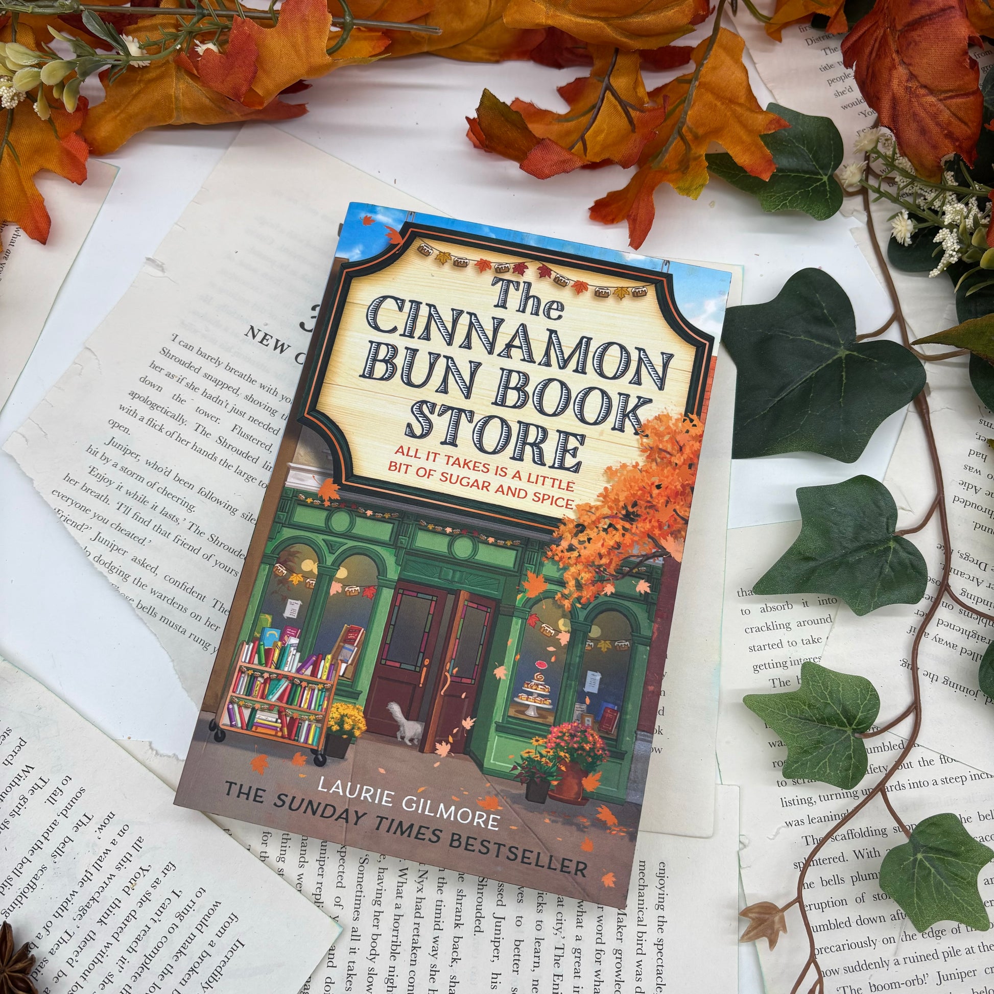 The Cinnamon Bun Book Store special edition paperback box set with stenciled edges by Laurie Gilmore cover