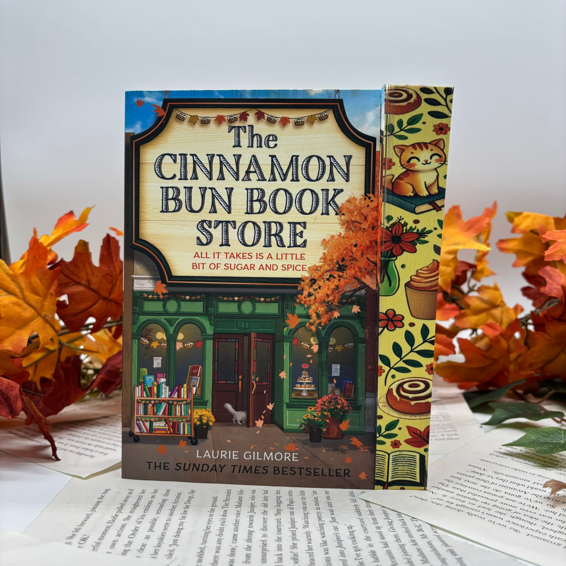 The Cinnamon Bun Book Store special edition paperback box set with stenciled edges by Laurie Gilmore