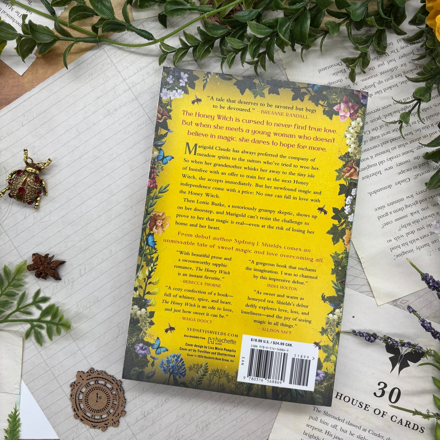 The Honey Witch by Sydney J. Shields special edition paperback with custom designed edges back cover view