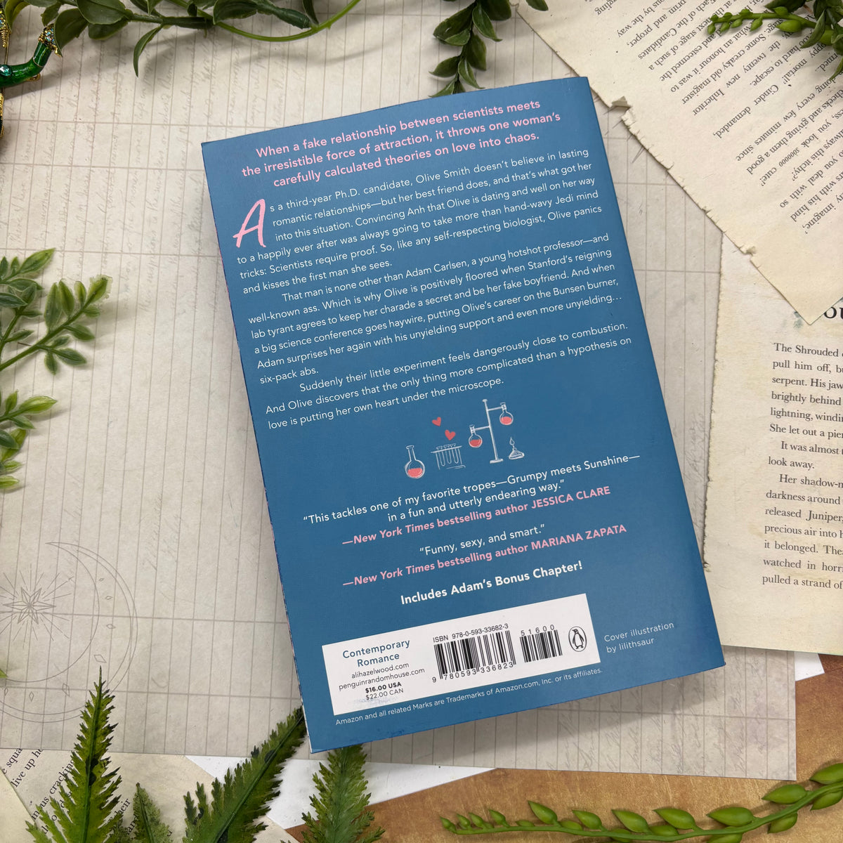 The Love Hypothesis by Ali Hazelwood special edition paperback with custom designed edges back cover