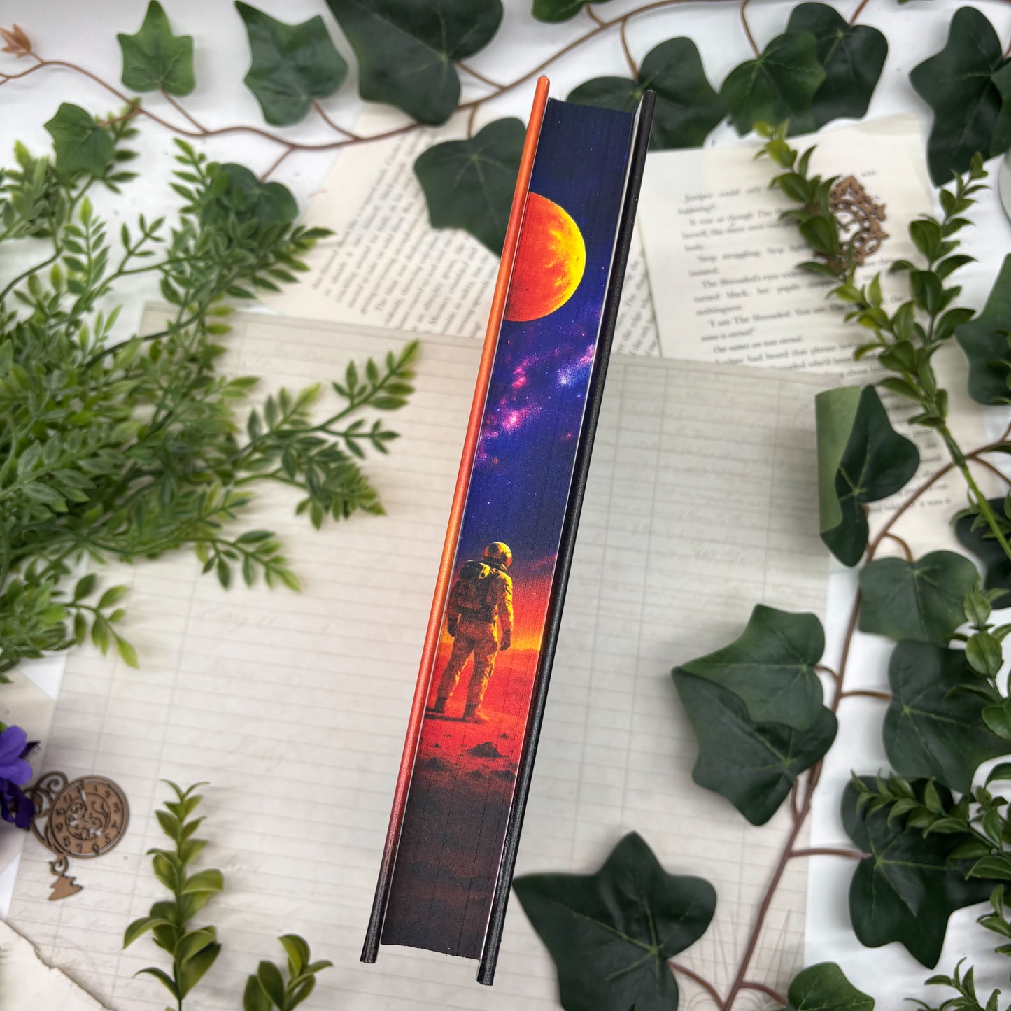 Special edition hardcover of The Martian by Andy Weir featuring custom printed and airbrushed edges