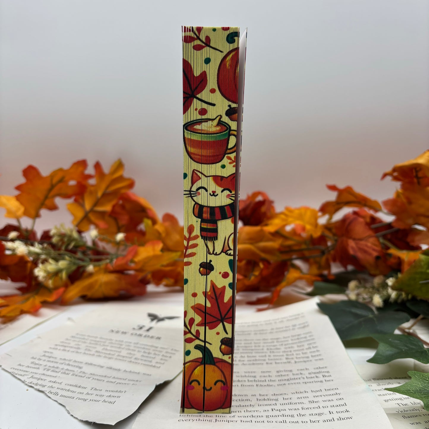 The Pumpkin Spice Cafe special edition paperback with stenciled edges by Laurie Gilmore middle