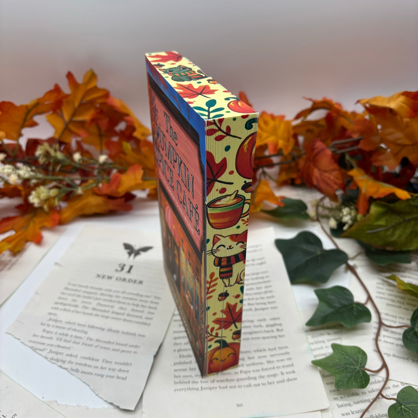 The Pumpkin Spice Cafe special edition paperback with stenciled edges by Laurie Gilmore