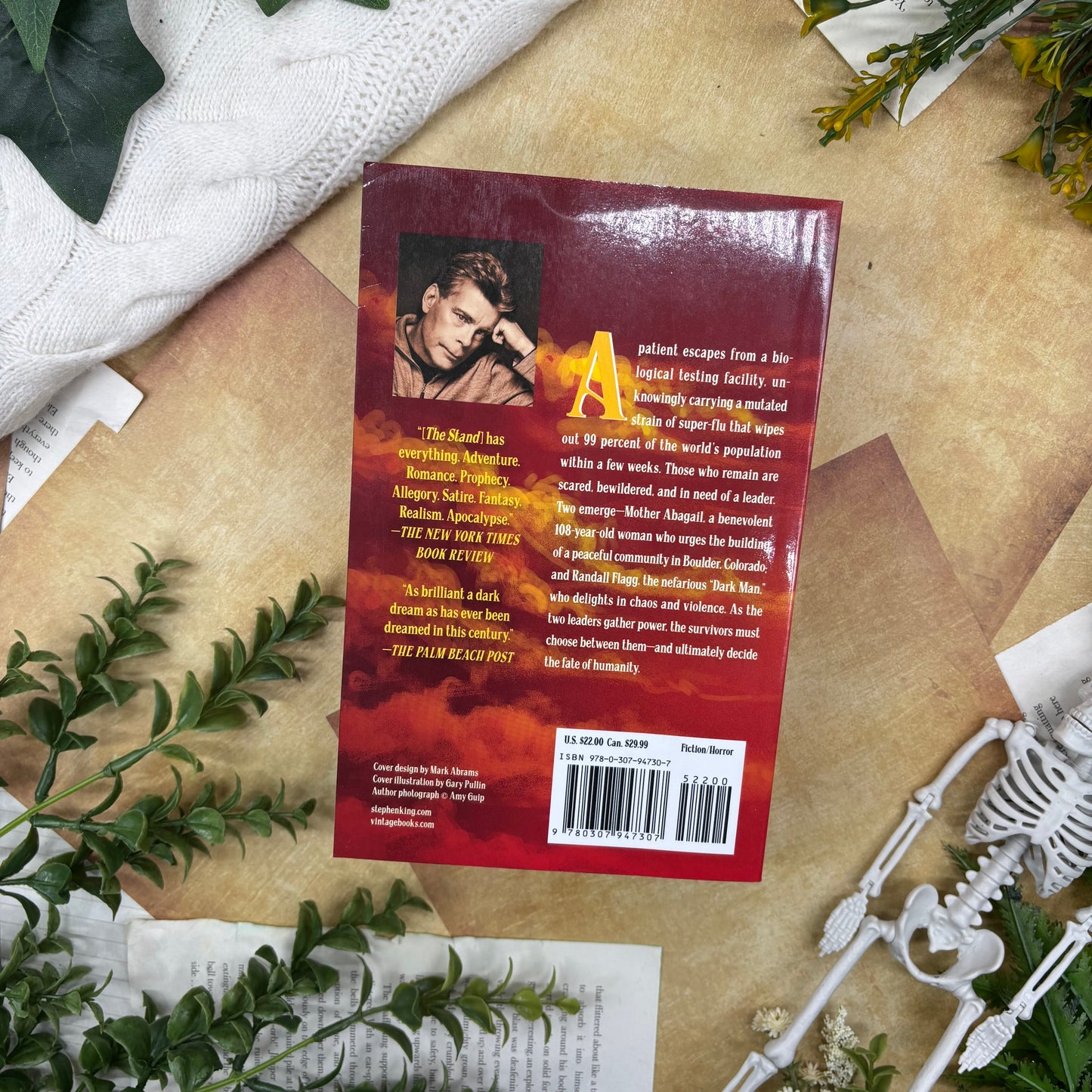 The Stand by Stephen King special edition paperback with custom designed edges back cover view