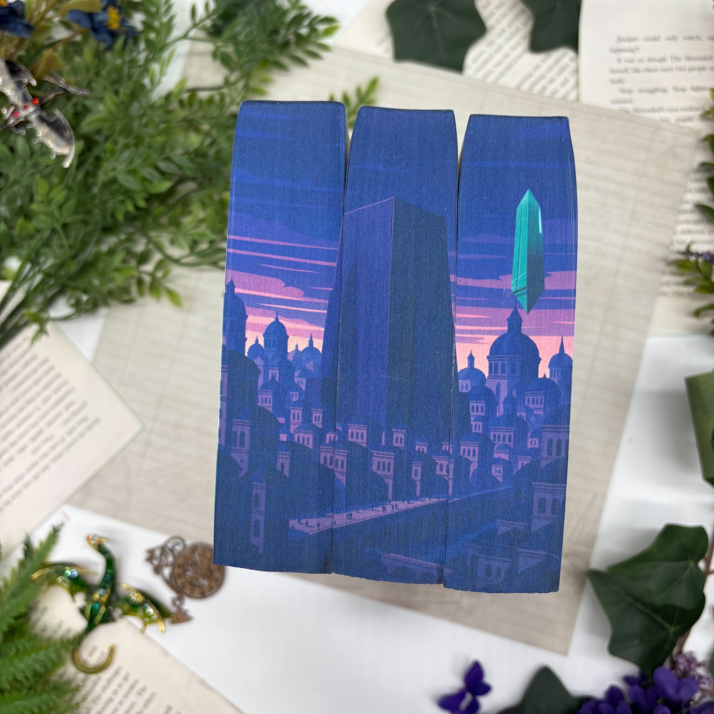Decorative stenciled edges on The Stone Sky by N.K. Jemisin in a special paperback edition