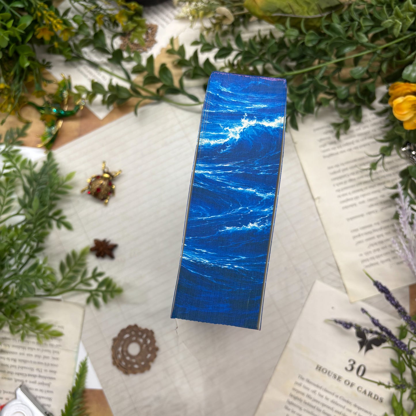 The Sword of Kaigen by M. L. Wang special edition paperback with custom designed edges top view