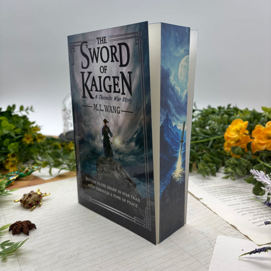 The Sword of Kaigen by M. L. Wang special edition paperback with custom designed edges front view