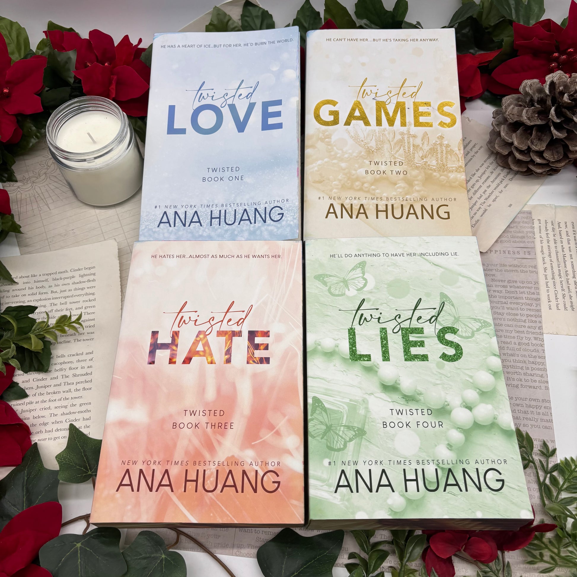 Twisted Series by Ana Huang special edition paperback set with custom edges front covers