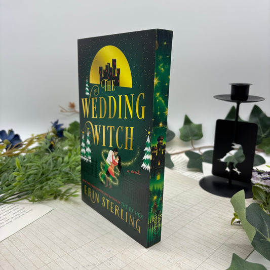 Close-up of custom edge design on The Wedding Witch paperback edition