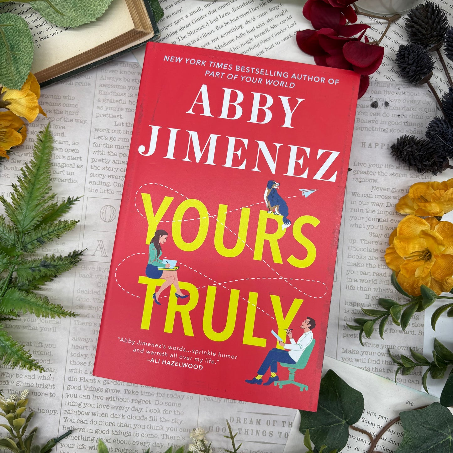 cover view of Yours Truly paperback showing custom sprayed edges special edition