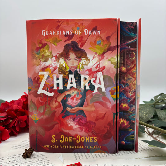 Special edition hardcover of Zhara Guardians of Dawn with custom edges